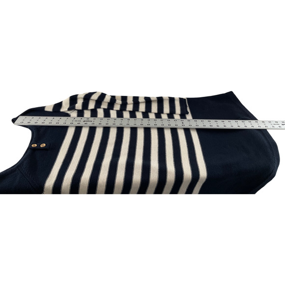 Free People Sweater Dress Size Medium Knit Striped Navy White Buttons - Picture 7 of 8